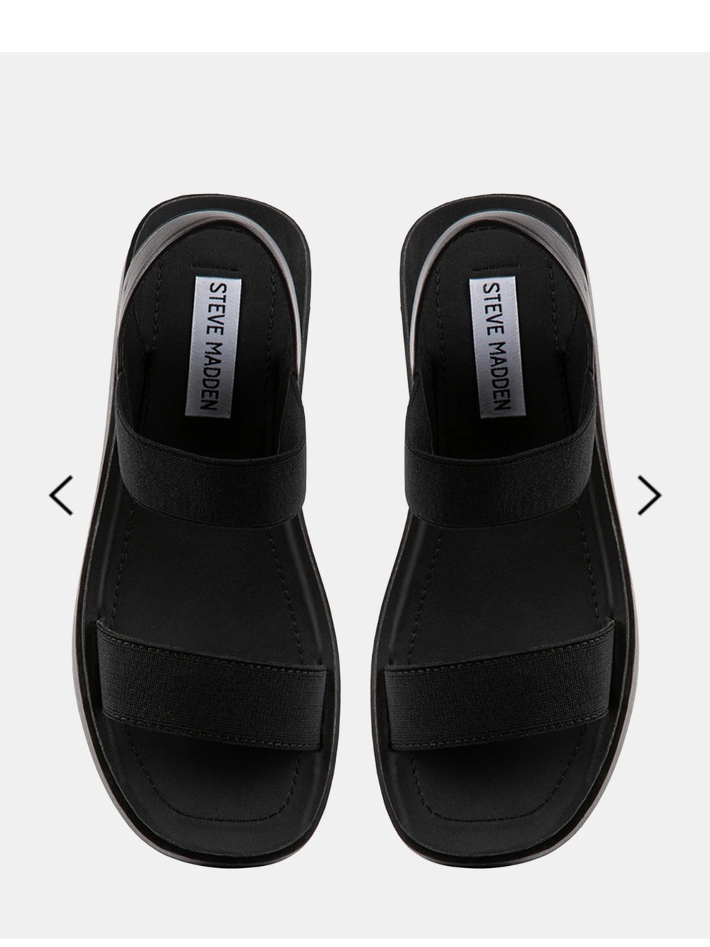 Steve Madden Janice platform wedge sandals, featuring black elastic straps. - Picture 10 of 10
